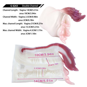 GEEBA-6263 poney cul forme mâle masturbateur double canal Silicone matériel adulte érotique jouets fantaisie série masturbateur - Product Image 5