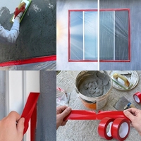 Pita Plester Akrilik Premium Satu Sisi PE Merah Bebas Residu untuk Luar Ruangan, Pita Masking Plester, Harga Grosir Pabrik OEM