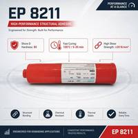 Pegamento Rojo EUBO EP 8211 SMT, Adhesivo de Montaje Superficial de un Componente para Unión de Chips de PCB, Dispensación de Alta Velocidad, Curado por Calor, Paquete de 300 ml