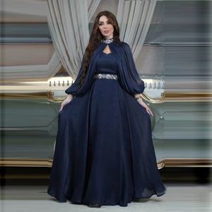 2024 kedatangan baru Satin 2 bagian Abaya Set gaun Muslim Lebaran Chic berlian Turki Kaftan Maroko pakaian malam Dubai Abaya - Product Image 4