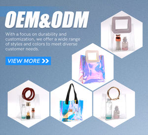 Оптовая продажа, большая емкость, пластиковая сумка из ПВХ, настраиваемый логотип, прочный и водонепроницаемый, с маргариткой и ПУ ручкой - Product Image 6