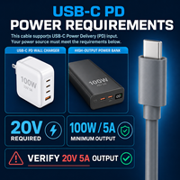 Kabel Data 2-in-1 Starlink Mini USB C/Pemantik Rokok 10FT 100W dengan Selubung PVC Kabel Pengisian Daya DC