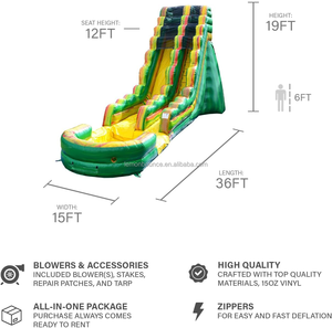 Toboggan aquatique gonflable pour enfants avec piscine à jets d'eau, toboggan aquatique gonflable commercial pour les fêtes d'été dans la cour, <span class=keywords><strong>location</strong></span> - Product Image 3