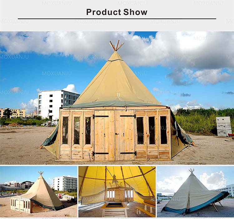 Canvas Outdoor Large Tipi Tent For Glamping 20-120 People