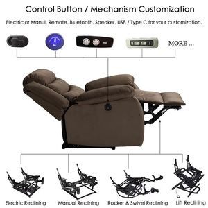 Fauteuil releveur électrique moderne en tissu Homers, fauteuil inclinable 1 place, fauteuil individuel avec télécommande et massage pour personnes âgées - Product Image 3