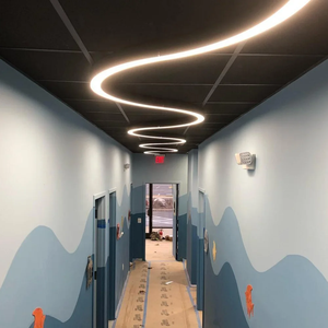 Treo tùy biến vòng tròn đường cong tuyến tính hợp kim nhôm uốn cong linh hoạt Vòng LED hồ sơ cho Trần - Product Image 5