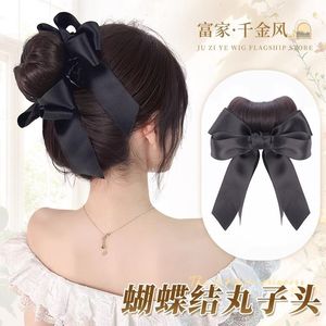 Pinza para el pelo de mujer con lazo y cinta, accesorio para moños y peinados recogidos, con cabello sintético resistente al calor - Product Image 5