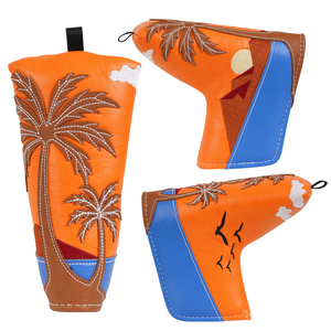 Housse de tête de club de golf en cuir PU brodée et imperméable pour putter, en stock, accessoires de golf - Product Image 5