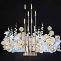 Décoration de scène et d'allée de mariage moderne LANJO, éclairage LED, métal doré, acrylique, 25-35 cm x 30-150 cm, événement, fiançailles
