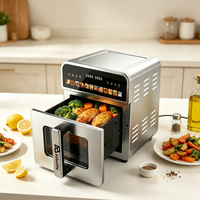 Friteuse à air moderne personnalisée 10L carrée à panier unique 1700W en acier inoxydable, cuisinière numérique contrôlée par application, certifiée CE