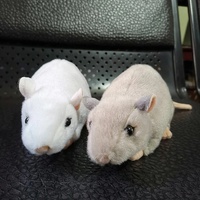 Jouet en peluche de souris blanche miniature réaliste, souris en peluche réaliste, animal en peluche