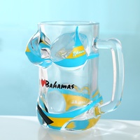 Logo drapeau personnalisé Transparent Sexy forme de corps féminin 300ml verre à bière pour bar fête