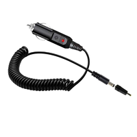 Câble spiralé 12V pour allume-cigare vers 5.5x2.1mm DC avec indicateur LED, cordon d'alimentation de voiture à ressort