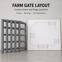 Profil de cadre de portail agricole en PRV avec service de découpe pour installations agricoles, serres et séparateurs de terrains extérieurs