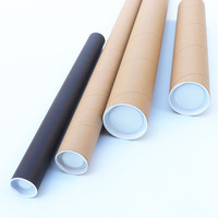 Tubo de envío de documentos personalizado, Kraft tubo corto de papel, opción de tubo largo, tubo de papel con tapa de extremo de plástico