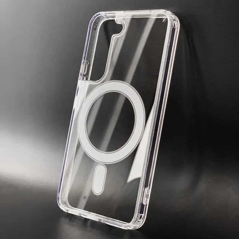 For Galax Magnetic Acrylic Transparent Clear Shockproof Case Wireless Charging Phone Case For S24 S23 S22