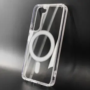 For Galax Magnetic Acrylic Transparent Clear Shockproof Case Wireless Charging Phone Case For S24 S23 S22