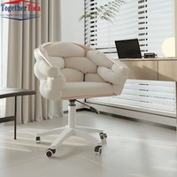 Chaise de maquillage pivotante haut de gamme avec cadre métallique, réglable en hauteur, dossier et accoudoirs, pour chambre de fille à usage domestique