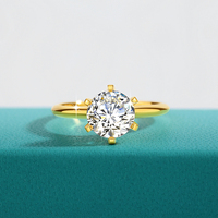Anillos de Oro al por Mayor con Diamantes de Moissanita de 2ct, 1ct, 0.5ct, 0.3ct para Mujer, Anillos de Compromiso y Boda Huecos de Oro 18K 5D