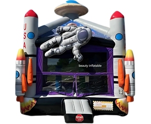 Nouveau Château Gonflable d'Extérieur Série Espace Lune en PVC pour 12 Personnes, Trampoline Astronaute de Jardin, Certifié CE - Product Image 1