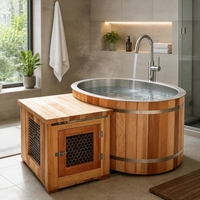 Baignoire de récupération individuelle D&C en cèdre rouge avec couvercle ovale en acier inoxydable 304 (50-59 gal) pour athlètes, personnalisable pour jardin extérieur