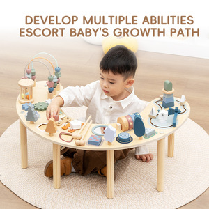 Tavolo Attività Montessori Sensoriale per Bambini, Giocattolo Educativo in Legno a Forma di Luna per Bambini e Bambine - Product Image 3