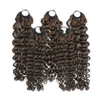 Vente en gros usine de cheveux humains vierges ondulés effet plume, tresses au crochet pré-coupées pour salon