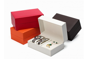 Rectangular Watch Bracelet Packaging <b>Box</b> PU Leather Jewelry <b>Box</b> High-End Blue Brand Business Gift <b>Box</b> with <b>Black</b>&Brown Factory S - Product Image 2
