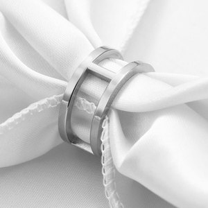 Bague double géométrique en acier doré 10MM, bague unisexe tendance, bijou cadeau - Product Image 4