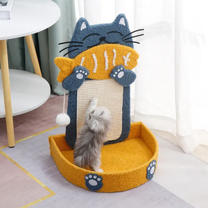 Nachhaltiges Katzen kratz brett Cartoon Holz Papier bett für <span class=keywords><strong>Cat</strong></span> Scratcher Board Verpackter Karton Katzen bäume & Scratcher - Product Image 3