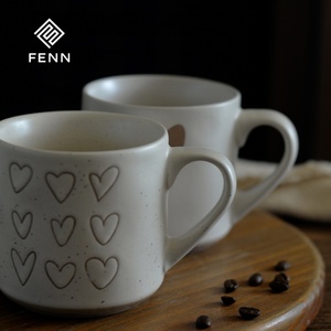 Taza de Té Japonesa Vintage FENN, Taza de Leche o Agua <span class=keywords><strong>para</strong></span> <span class=keywords><strong>Desayuno</strong></span>, Taza de Cerámica con Corazón, Taza de Café de Gres con Puntos, Taza de Arcilla, Taza de Regalo Personalizada - Product Image 2