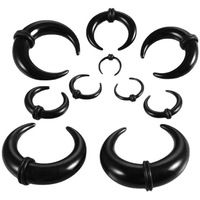 Ensanchador cónico de oreja de cuerno acrílico en forma de C, expansor de pinza de oreja de Búfalo, anillos para tabique, joyería Piercing con juntas tóricas