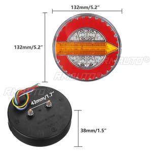4 pièces Feux arrière LED ronds 24V pour remorques, clignotants séquentiels dynamiques, feux de freinage et de recul pour camions, tracteurs, remorques et fourgons - Product Image 6