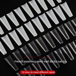 Uñas postizas transparentes de color natural con cabeza plana para perros, sin dejar rastro, estilo francés, puntas finas para perros, 500 unidades - Product Image 3
