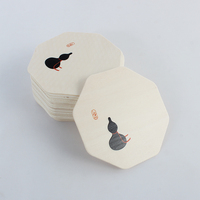 Sous-verres en bois personnalisés avec logo pour la décoration des tasses, pour les maisons et les restaurants