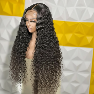 Wholesale Brazilian HD Human Hair Transparent for Lace High Density Lace Front Wig Black Women Deep <strong>Wave</strong> Small <strong>Cap</strong> Long Length - Product Image 1