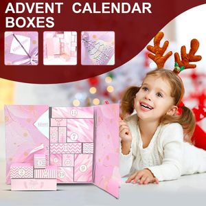 Calendrier de l'Avent de Noël 24 Jours <span class=keywords><strong>en</strong></span> Carton Rigide Portable Haut de Gamme, Boîte Mystère Rose Recyclable avec Lamination UV Mate – Vente <span class=keywords><strong>en</strong></span> Gros - Product Image 3