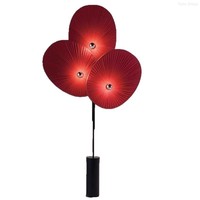 Lampu Lantai Modern Triple Flower Putih Hitam Kuning dengan Penutup Kain, Bodi Logam, E27 LED, Tinggi Dapat Disesuaikan, Tahan Air