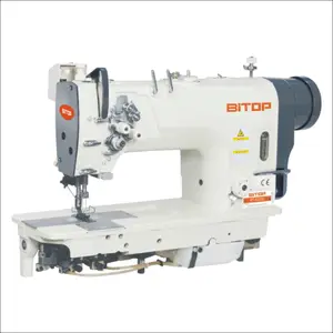 Bitop BT-8452D Electric double needle lockstitch industrial heavy duty sewing machines price manufacturer flat bed speed control