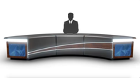 Table de diffusion intelligente OEM pour studio radio-télévision, poste de travail de journaliste de station de diffusion moderne et de luxe