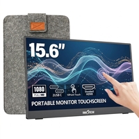 15,6 Zoll Touchscreen Tragbarer Monitor mit Eingebautem 90 Grad Verstellbarem Ständer Multi-Winkel-Layout Optimierte Touchbedienungsposition