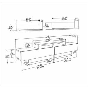 Meuble TV moderne large avec étagères Meuble TV avec deux portes Lowboard jusqu'à <span class=keywords><strong>81</strong></span> téléviseurs Longueur 180 <span class=keywords><strong>cm</strong></span> Largeur 32 <span class=keywords><strong>cm</strong></span> Hauteur 40 <span class=keywords><strong>cm</strong></span> - Product Image 3