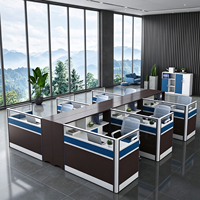 Bureau de travail moderne de haute qualité pour personnel en open space avec armoire de rangement pour projet d'aménagement de bureau