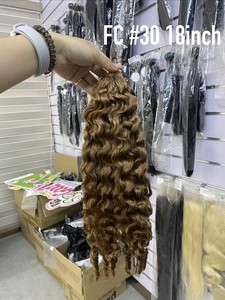 FH Color French Curly Miracle Knot Crochet <b>Braid</b> Human Hair <b>Extension</b> with Spiral Curly Ends Braiding Human Hair - Product Image 4