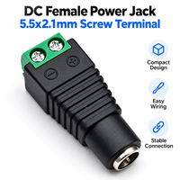 Adaptateur de prise d'alimentation femelle DC 5,5x2,1 mm à bornes à vis, 2 broches, pour CCTV, bande LED, connecteur d'alimentation basse tension