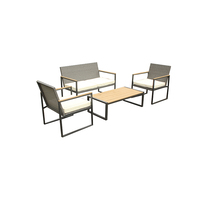 Juego de Sofás de 4 Piezas para Conversación, Muebles de Exterior, Grupos de Asientos, Sofás Listos para Enviar, Conjuntos de Lujo para Patio, Jardín y Ocio