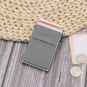 Mini Tarjetero Metálico con Bloqueo RFID, Porta Tarjetas de Crédito con Sistema Pop-up y Porta Dinero Autoadhesivo de Licra para Hombres y Mujeres - Product Image 4