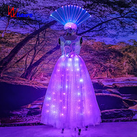 Costume de club lumineux en polyester 1 pièce, incroyable robe de soirée qui brille dans le noir, performance scénique LED pour vampires