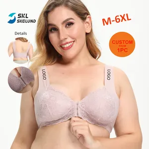 Soutien-gorge fermeture à l'avant en dentelle pour femme, grande taille, soins infirmiers, fermeture devant, grande taille, fermeture