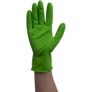 Оптовая продажа одноразовых оранжево-черных порошковых перчаток для тяжелых условий службы, 8,5 г, 8 мил, алмазная ручка, текстурированные нитриловые перчатки - Product Image 2